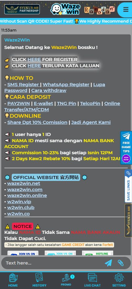 Waze2Win - Live Chat - ra88a